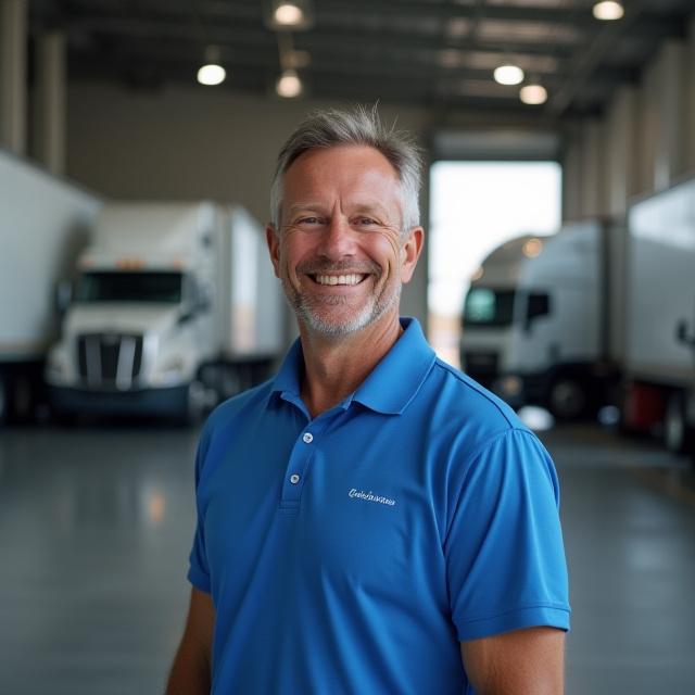 Founder of AJ's Veteran Movers in a professional logistics setting
